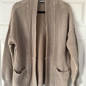 American eagle Cozy Beige Open-Front Sweater